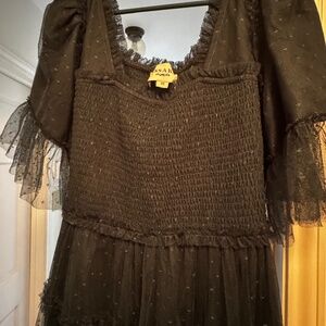 EUC JessaKae Senna Dress in Forest 1X smocked